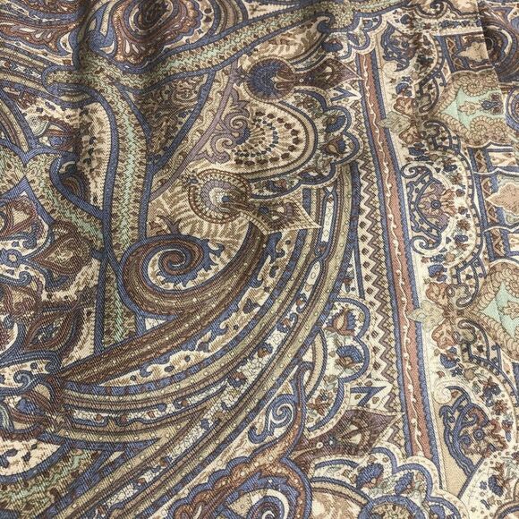 Vintage Van Heusen Skirt Womens M Paisley Wrap Front Button Rayon Neutral Boho - Picture 5 of 16